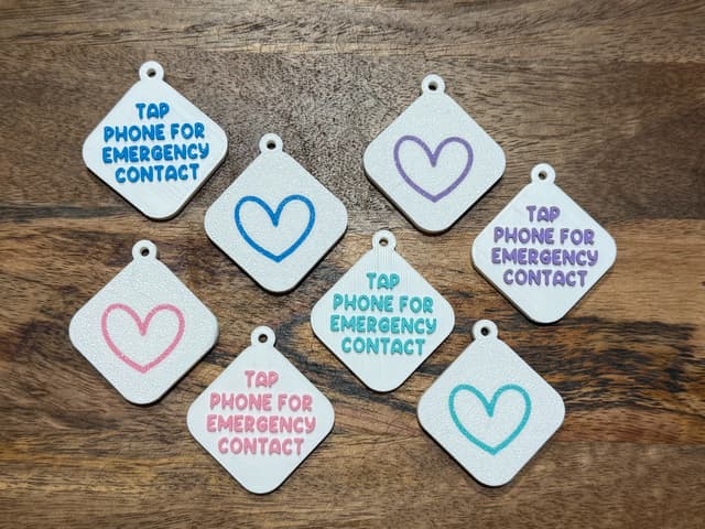 White tag with heart design